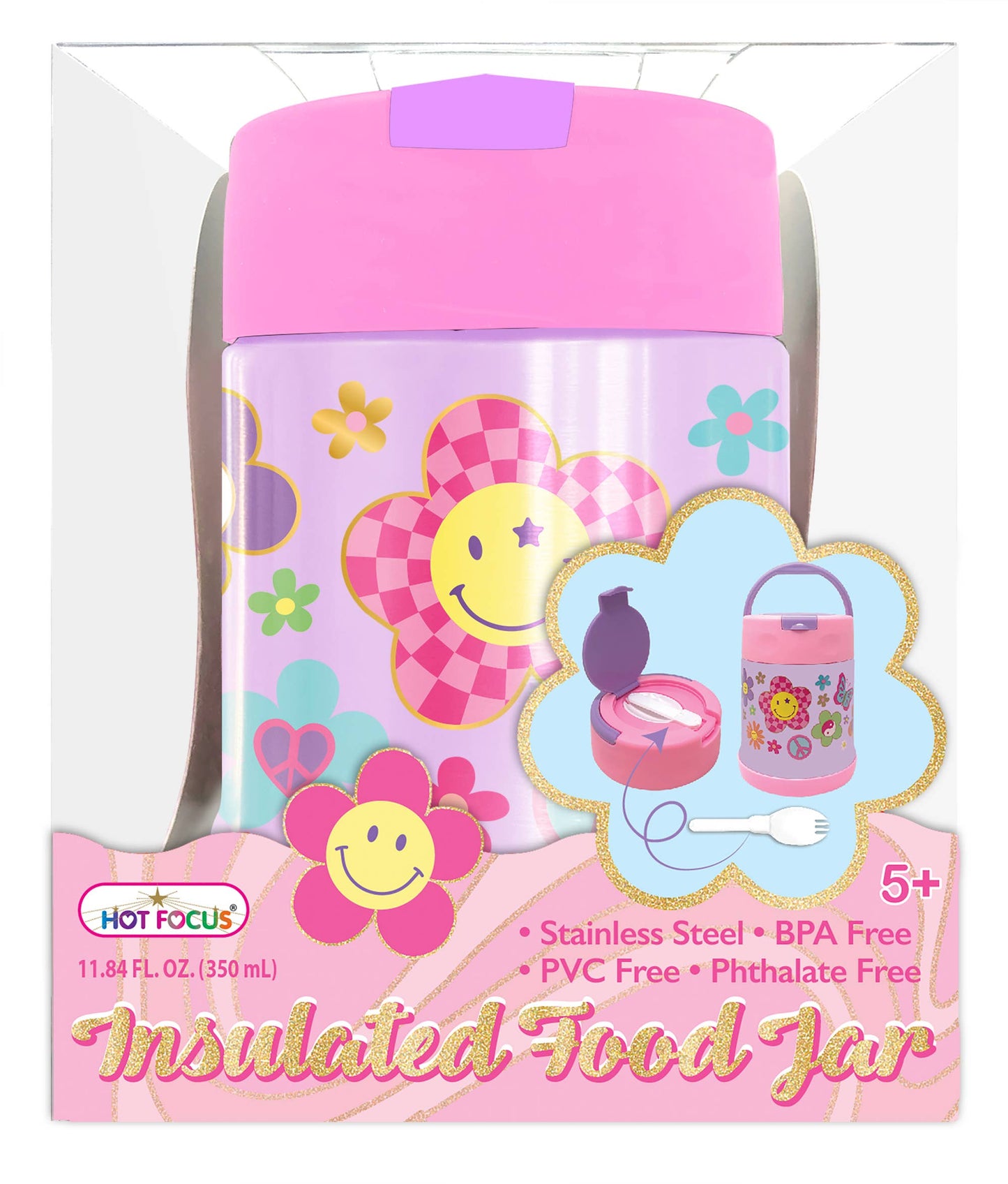 Insulated Food Jar, Groovy Flower