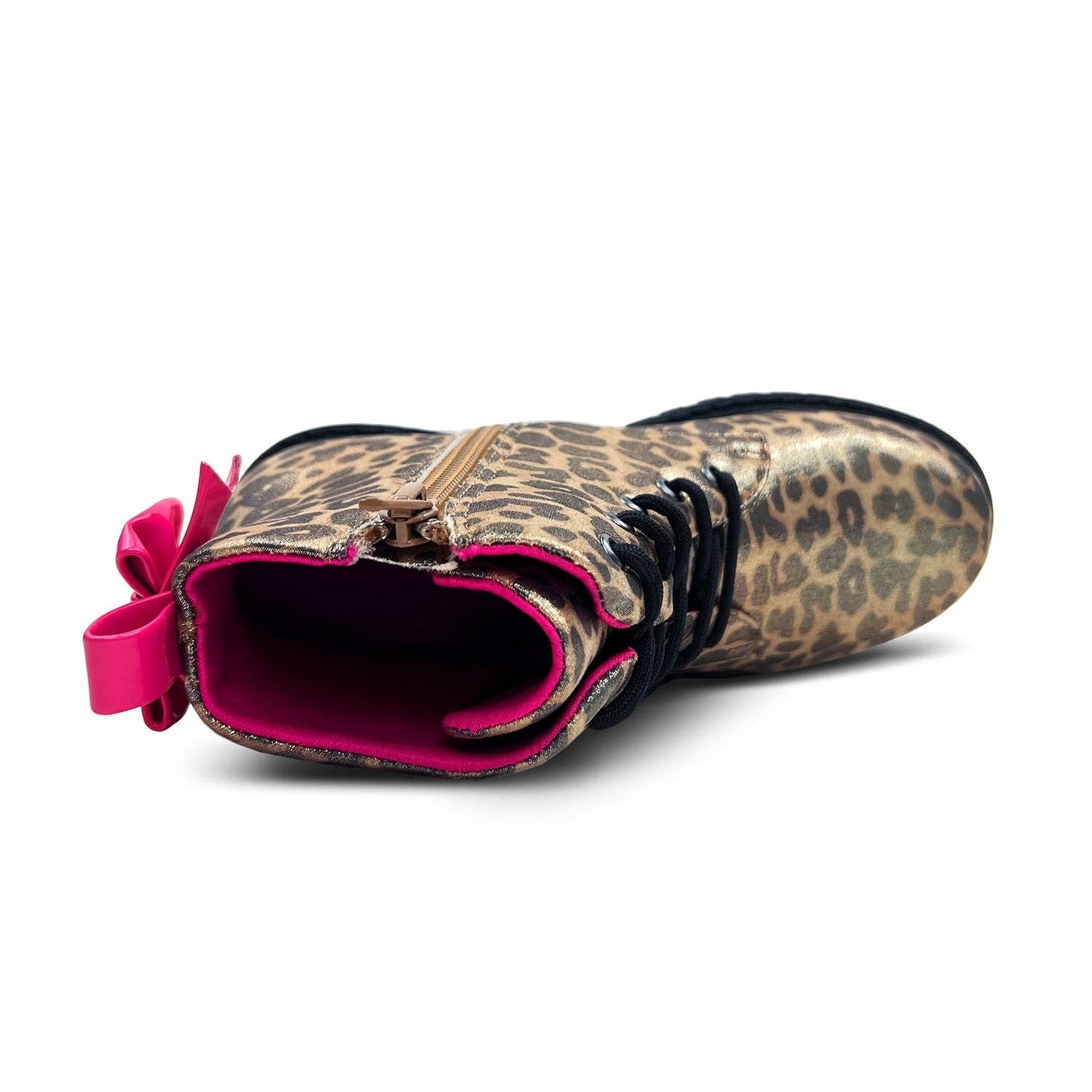 Miss Charlotte Combat Boot in Leopard - Kids