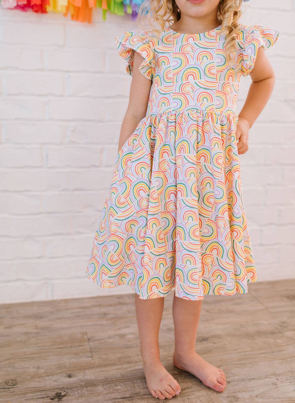 Olivia Dress in Primary Rainbow