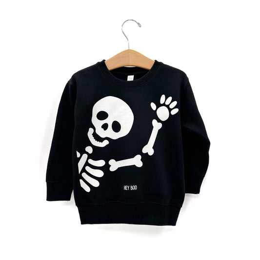 Hey Boo Skelly Tee or Sweatshirt, Halloween Skeleton