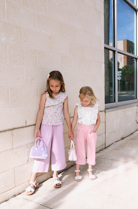 Pink wide pants for girls