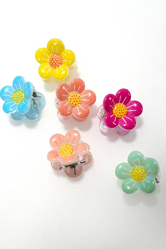 MINI FLOWER SET OF 6 HAIR CLAW CLIPS