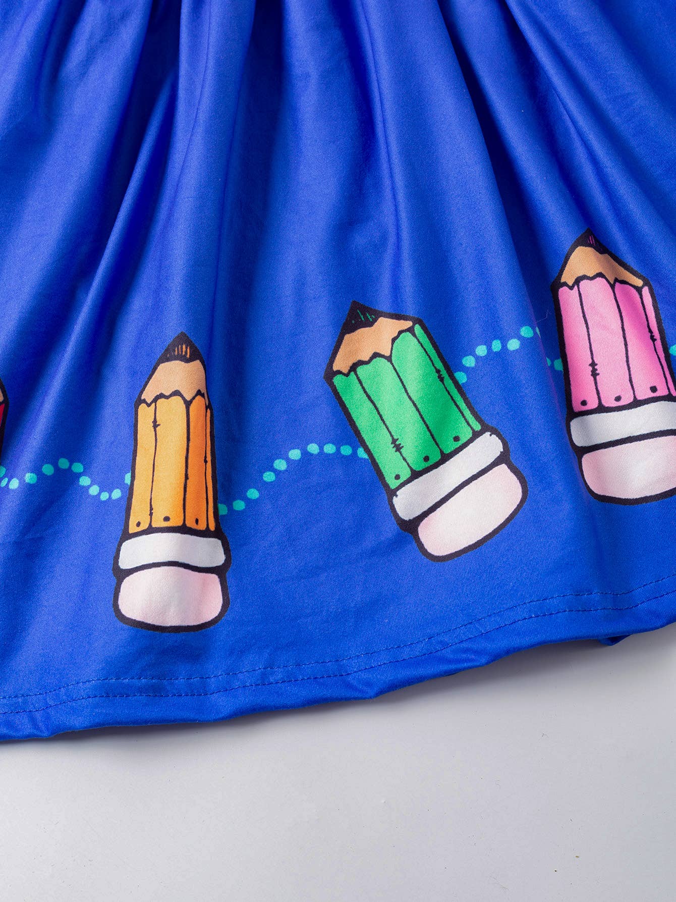 Girls Colorful Crayon Ruffle Flare Dress for back to school