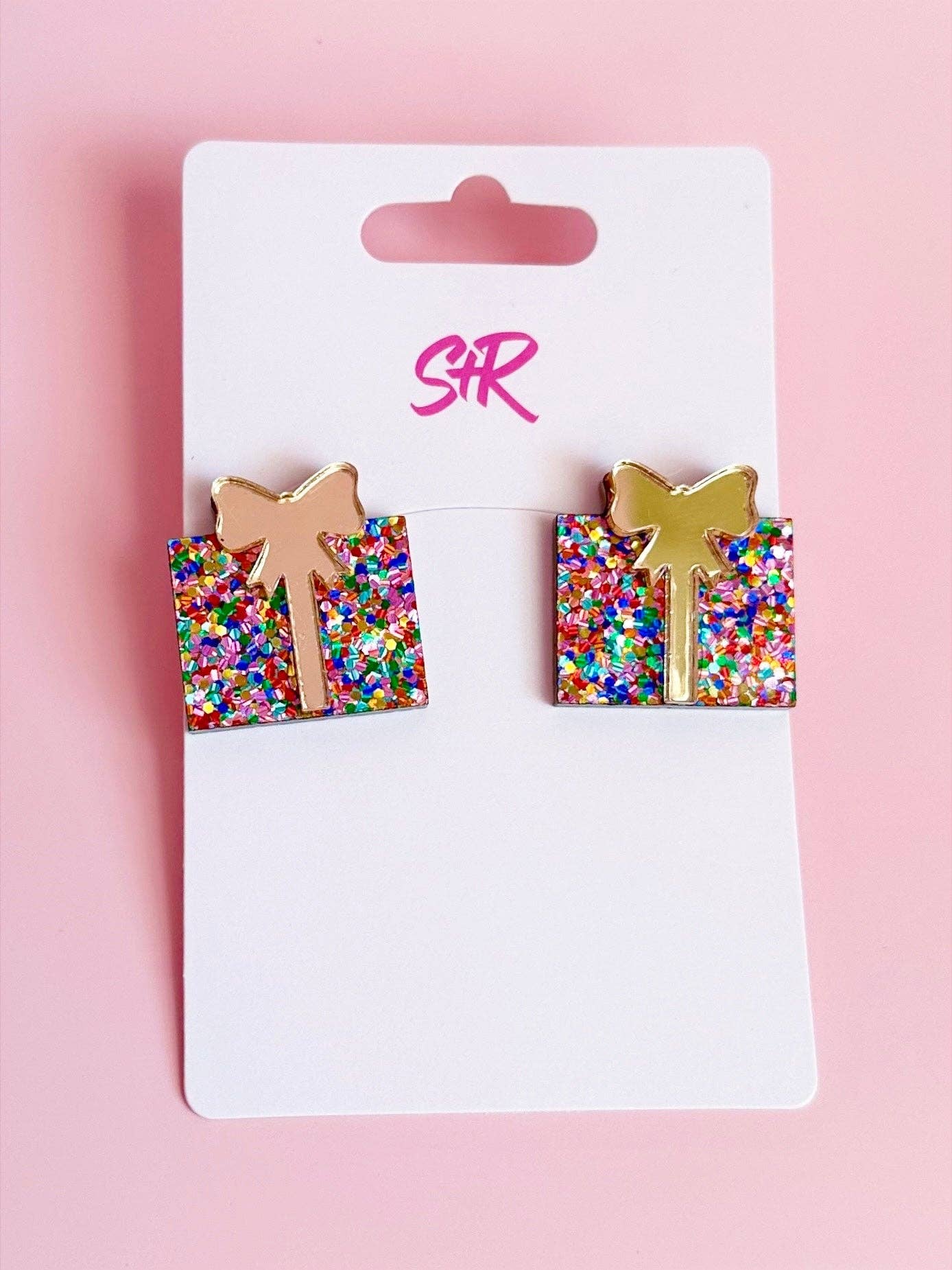 Confetti Christmas Present Stud