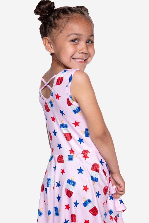 Simply Soft Tank Skater Dress in Pink Bomb Pops