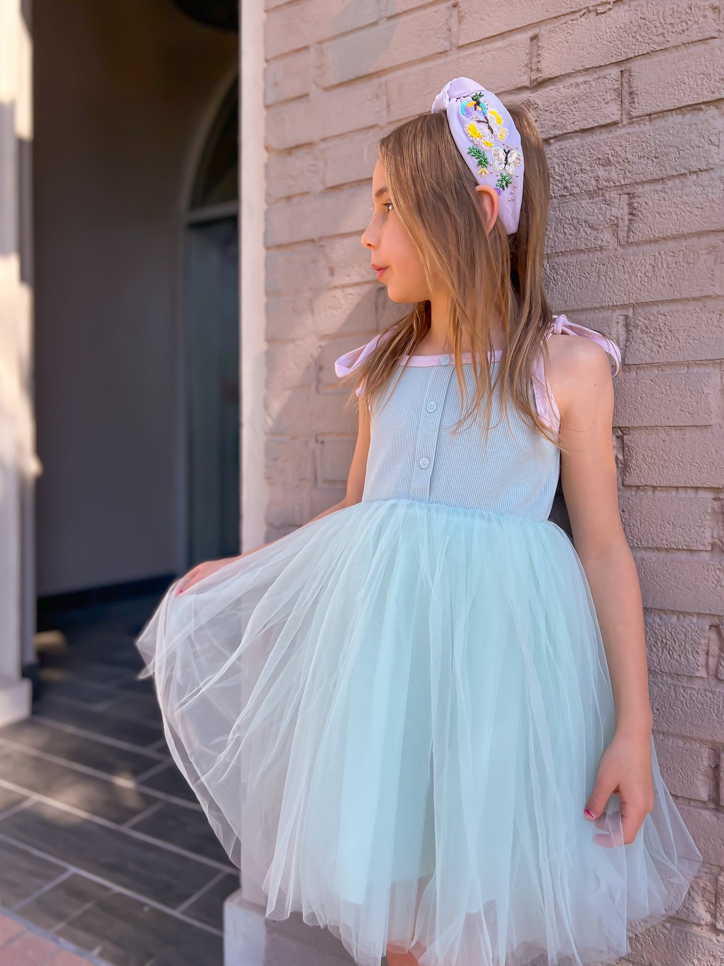 Butterfly Garden Beaded Top Knotted Headband