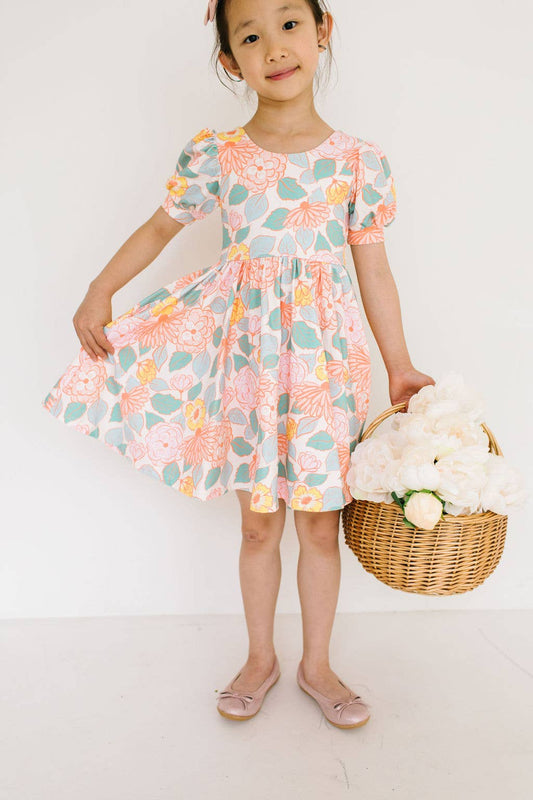 Puff Twirl in Soft Floral | Girls Spring Clothing