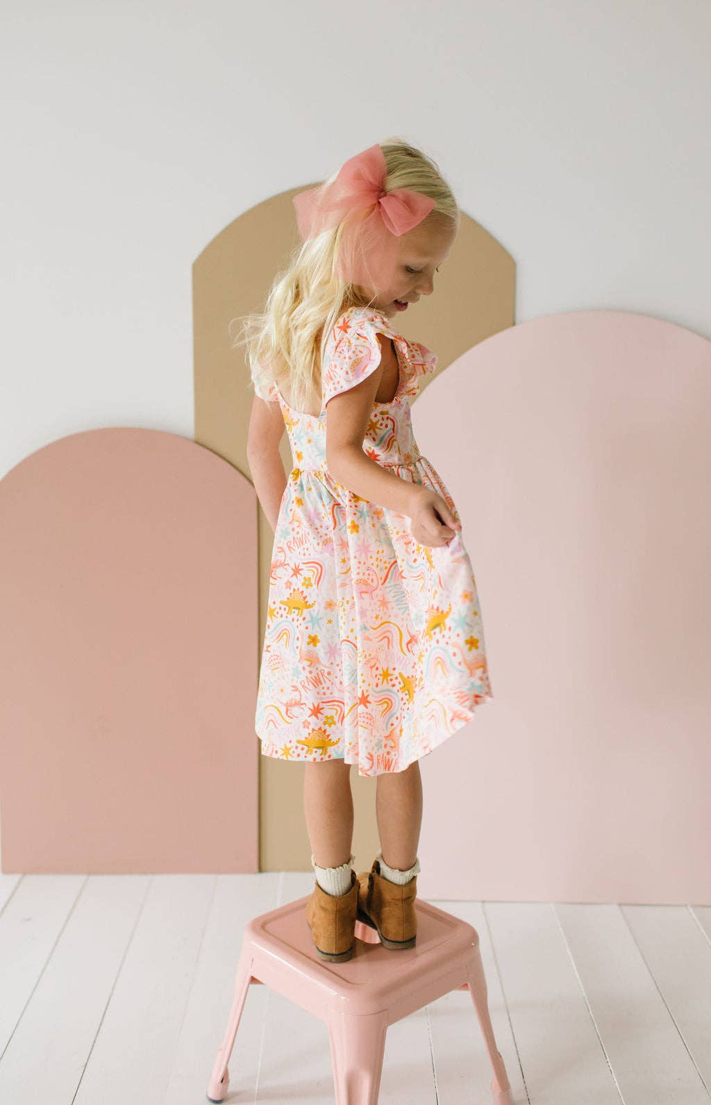 Olivia Twirl Dress in Dreamy Dino