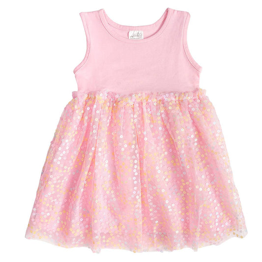 Pink Confetti Flower Tank Dress - Kids Spring Dress