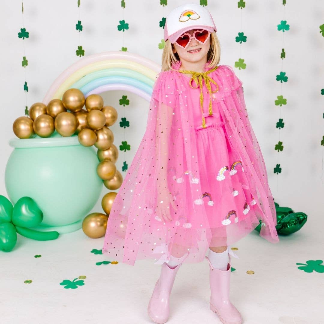 Magical Rainbow Short Sleeve Tutu Dress - Girls Clothes