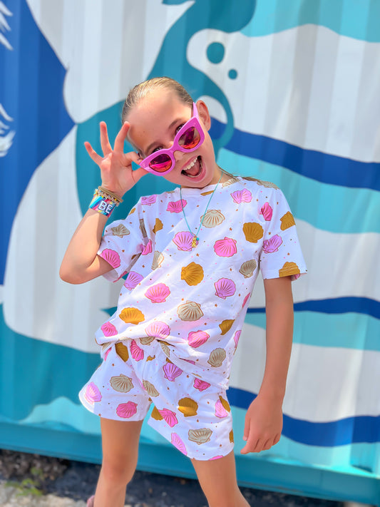 Kids Seashell Set in White