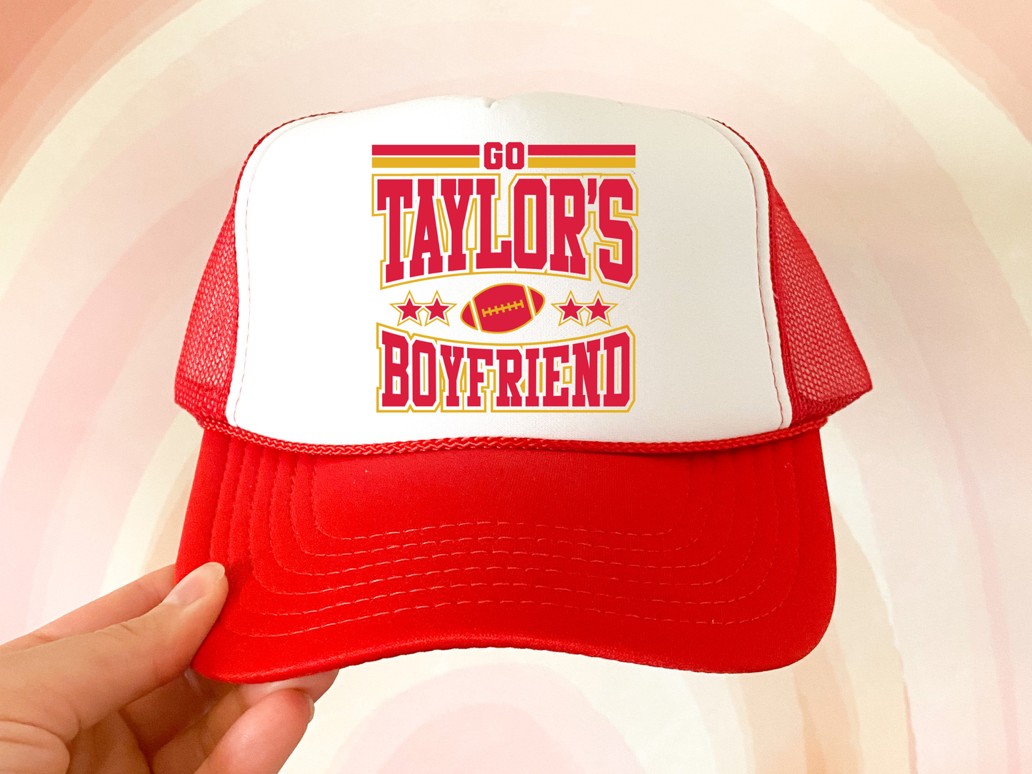 Go Taylor's Boyfriend Red Trucker Hat