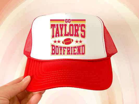 Go Taylor's Boyfriend Red Trucker Hat