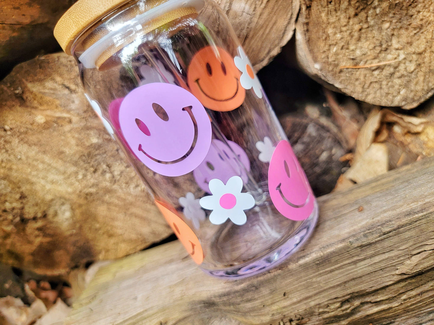 Happy Face Tumbler with Lid, Smiley Face Cup, Smiley Face