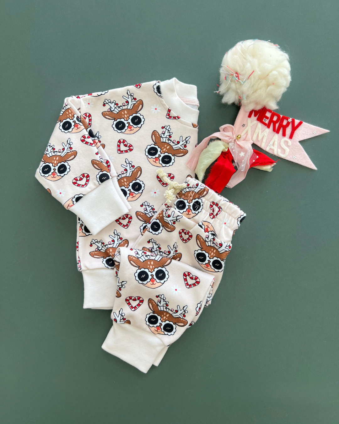 Christmas Baby & Kids Clothing Jogger Set | Deer Holiday