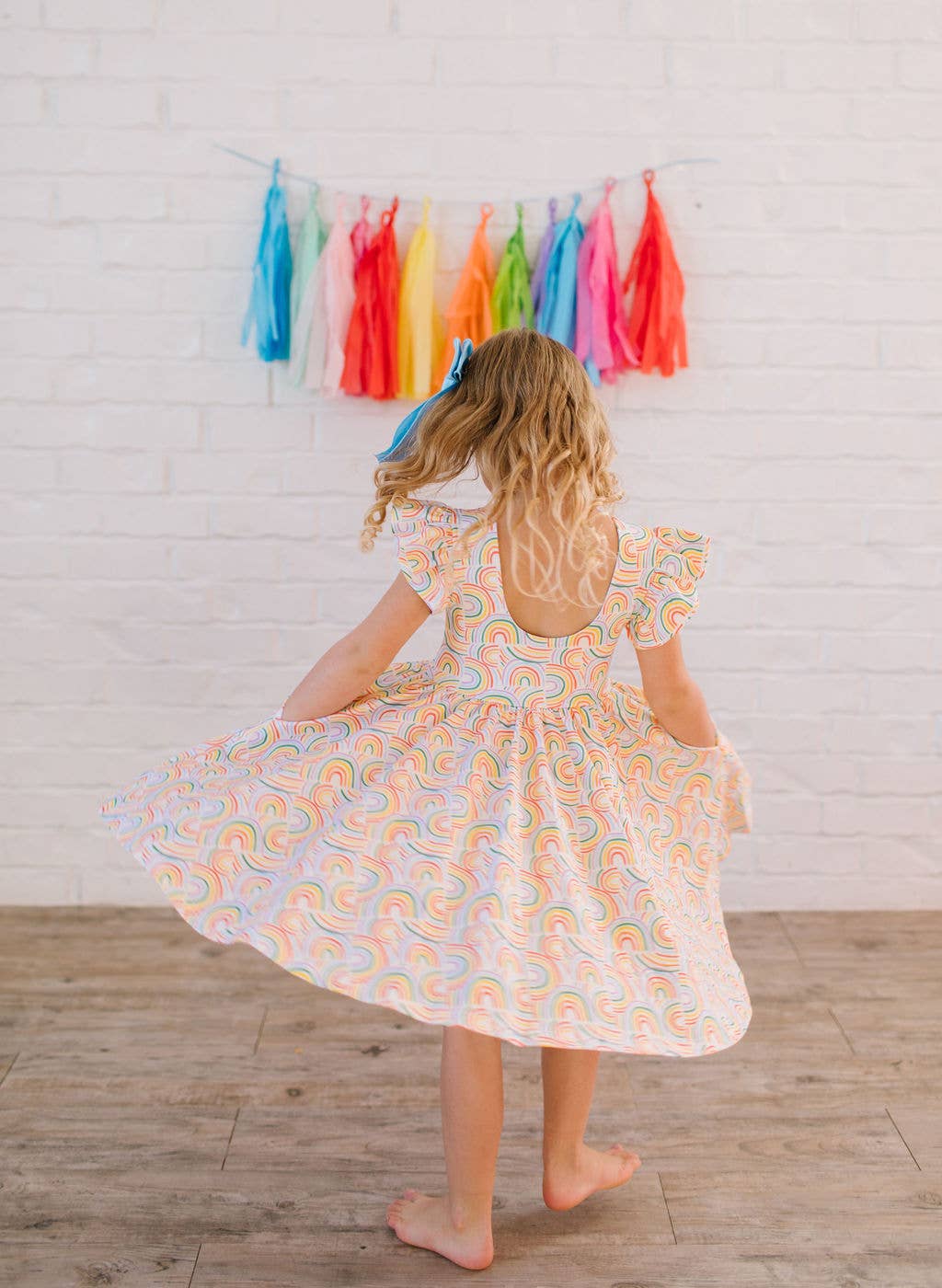 Olivia Dress in Primary Rainbow