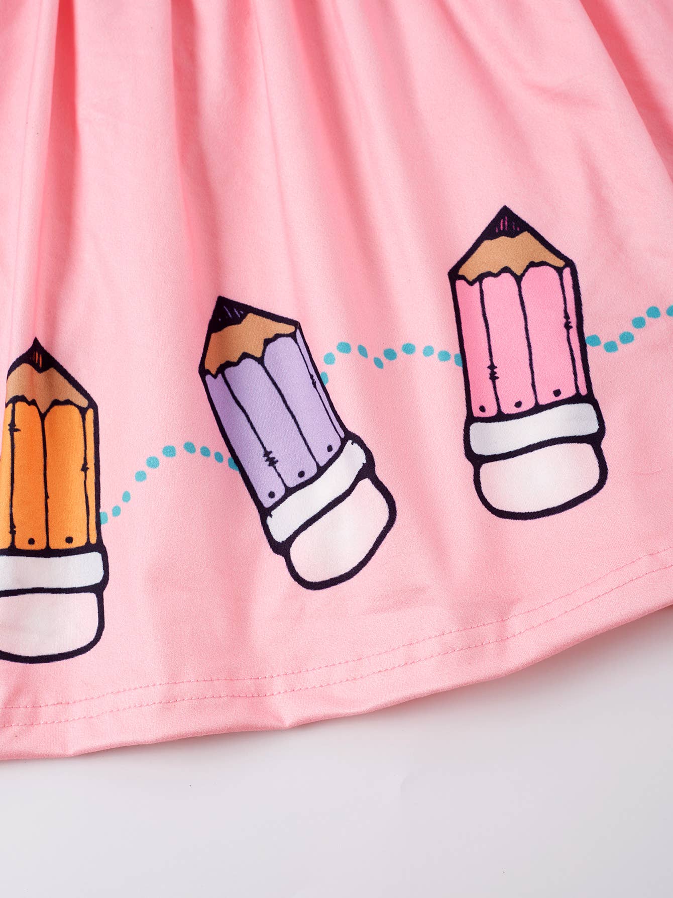 Girls Colorful Crayon Ruffle Flare Dress for back to school