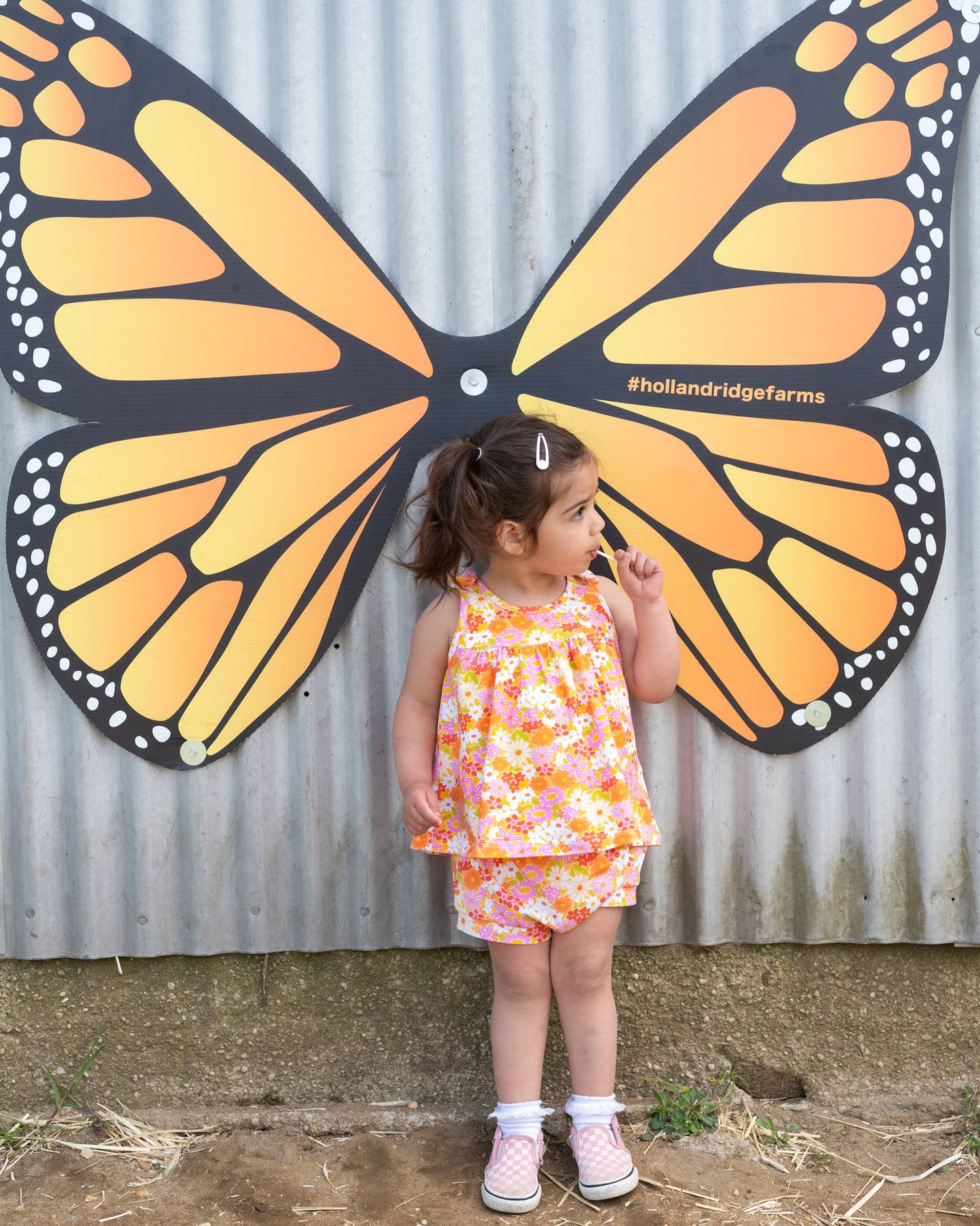 Summer Vintage Floral Two Piece Set for Baby Girls Clothes