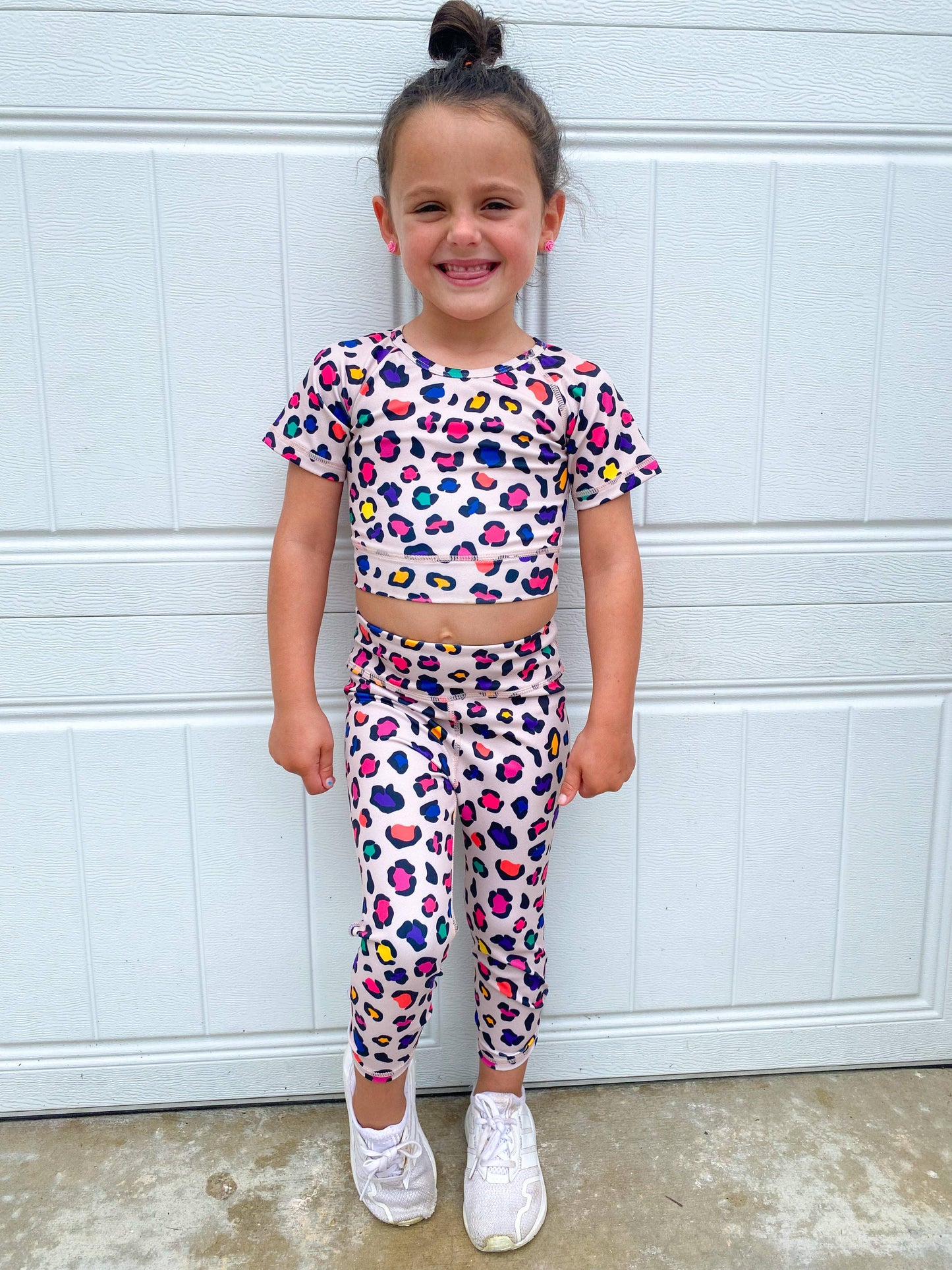 Athletic Top and Legging Set - Leopard