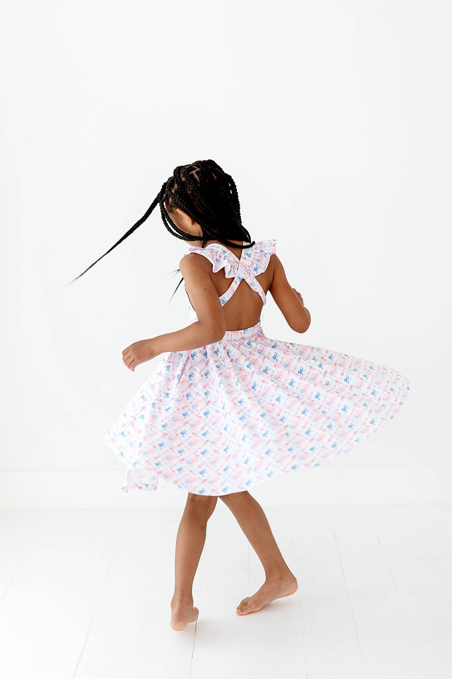Rosita Dress in Patriotic Flags| Pocket Twirl Dress
