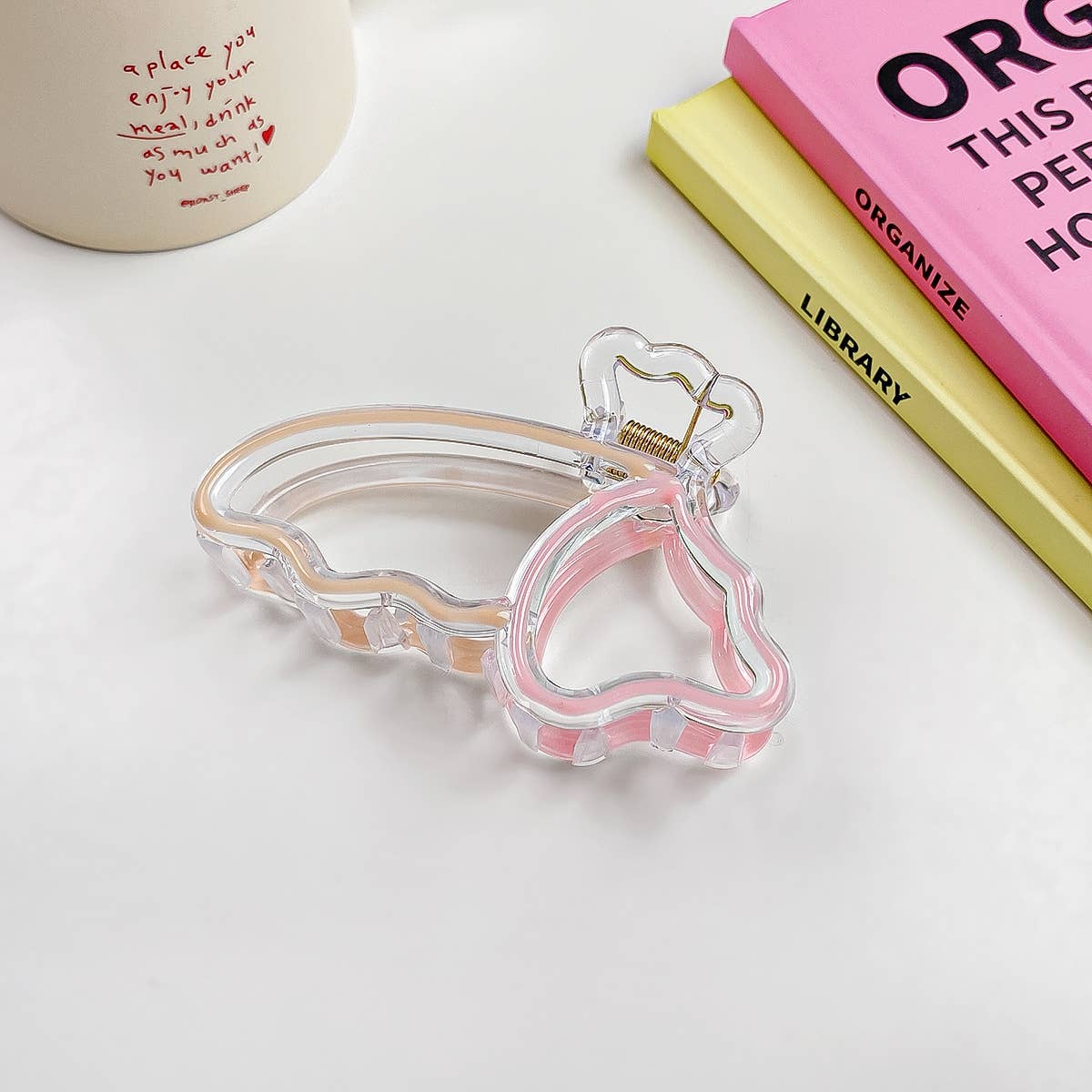 Colorful butterfly hairbow hair clip claw