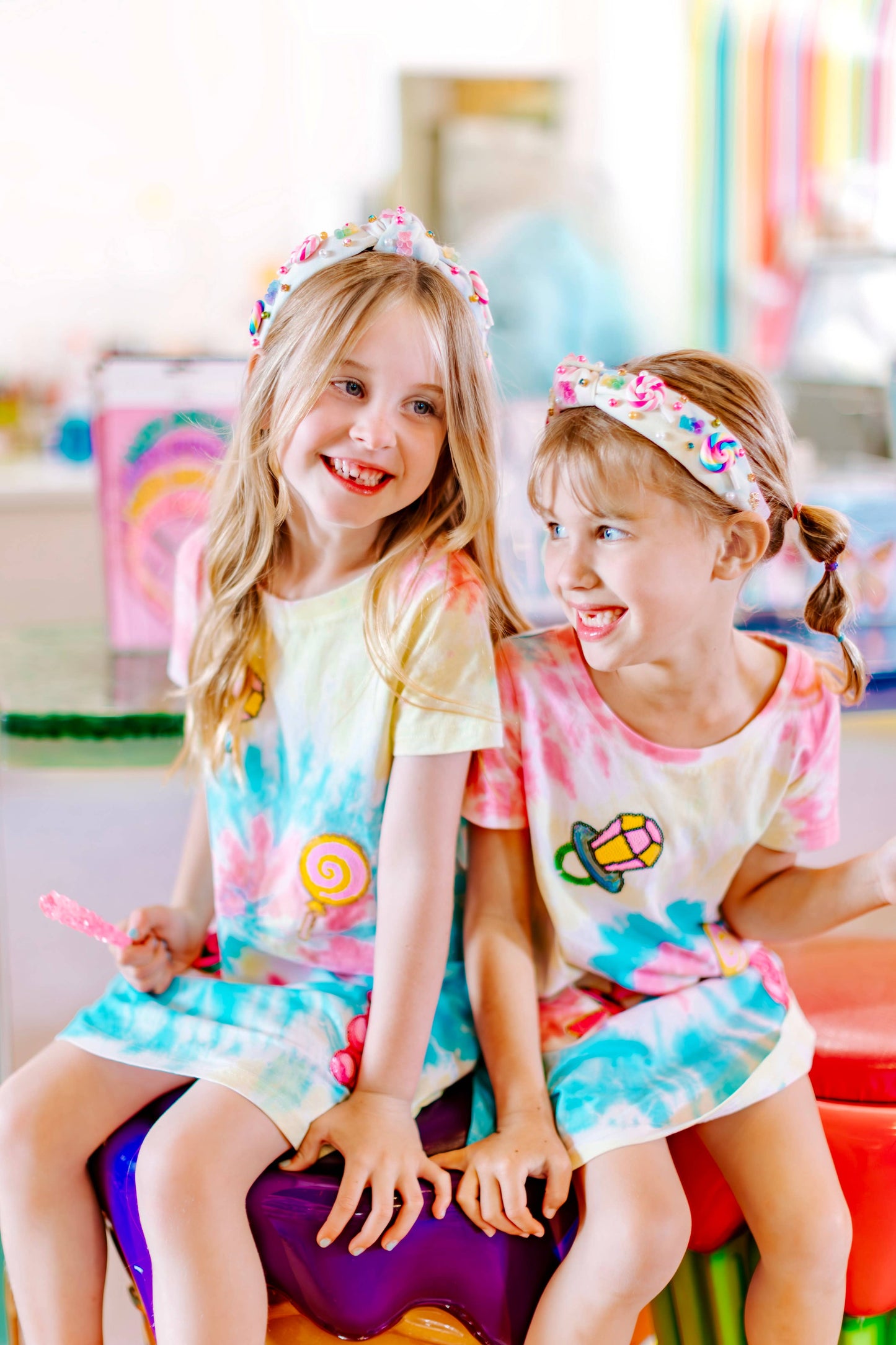 Candyland Sequin Patch Tie-Dye Dress