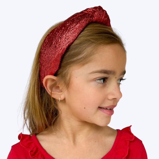 Kid and Tween Red Knotted Headband