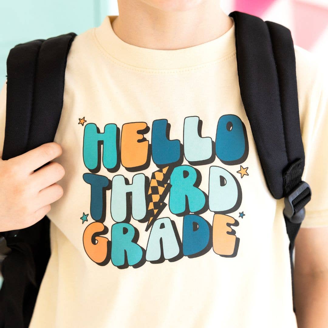 Hello Third Grade Short Sleeve T-Shirt - Back to School Kids