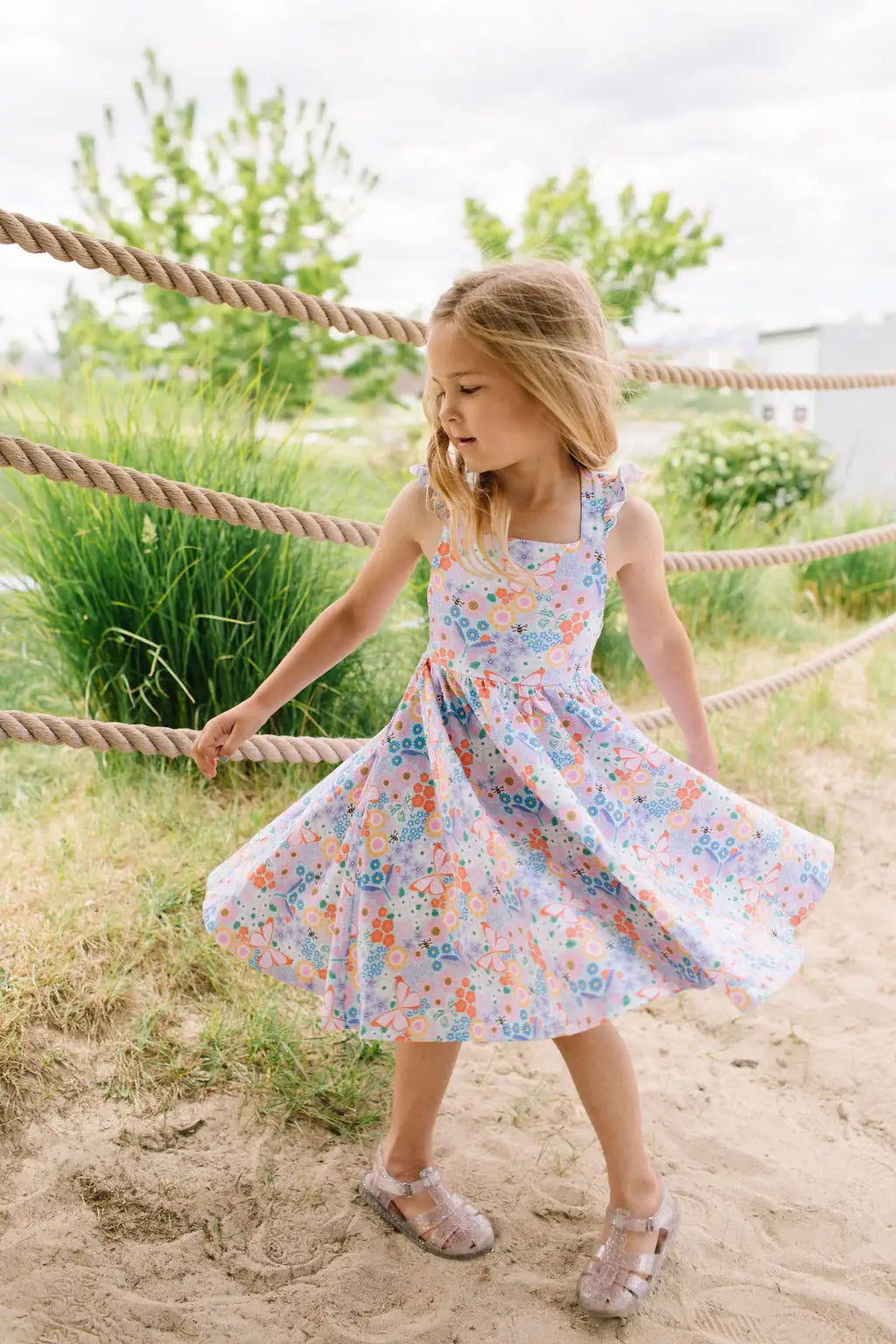 Rosita Dress in Butterfly Dream | girls twirl dress