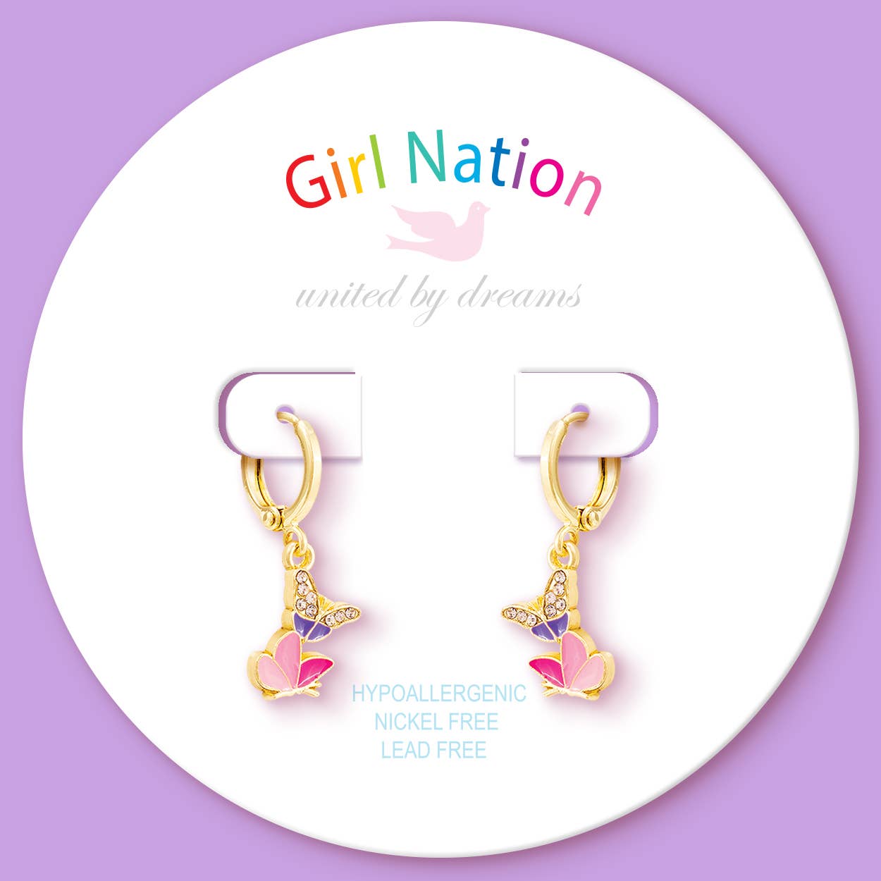 Huggie Hoop Dangle Earrings | Butterfly Kiss