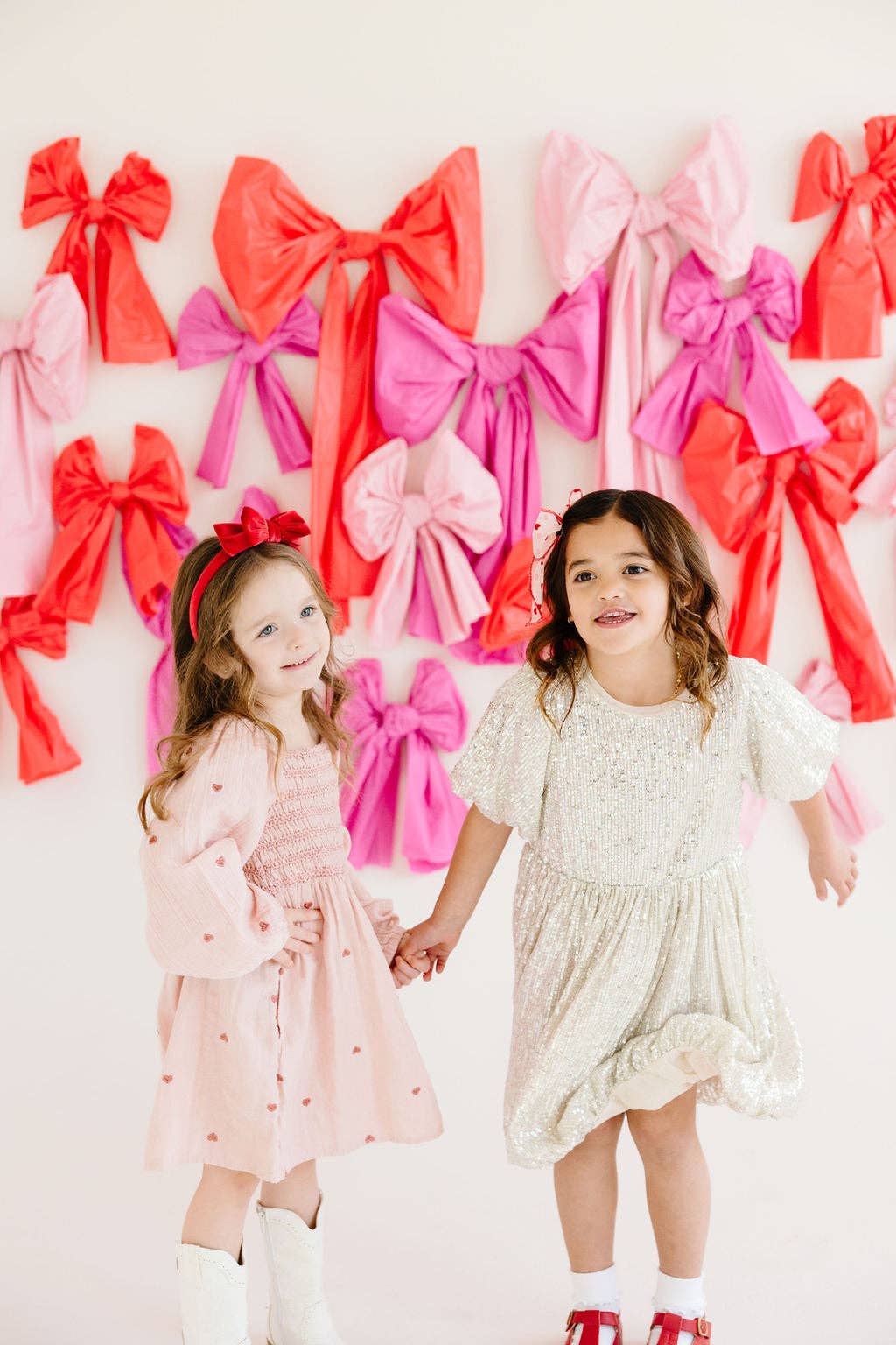 Red Glitter Velvet Bow Headband
