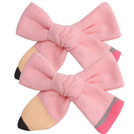 Back to school Hair Bow Clip Cute Pencil Bows Clips for Girl