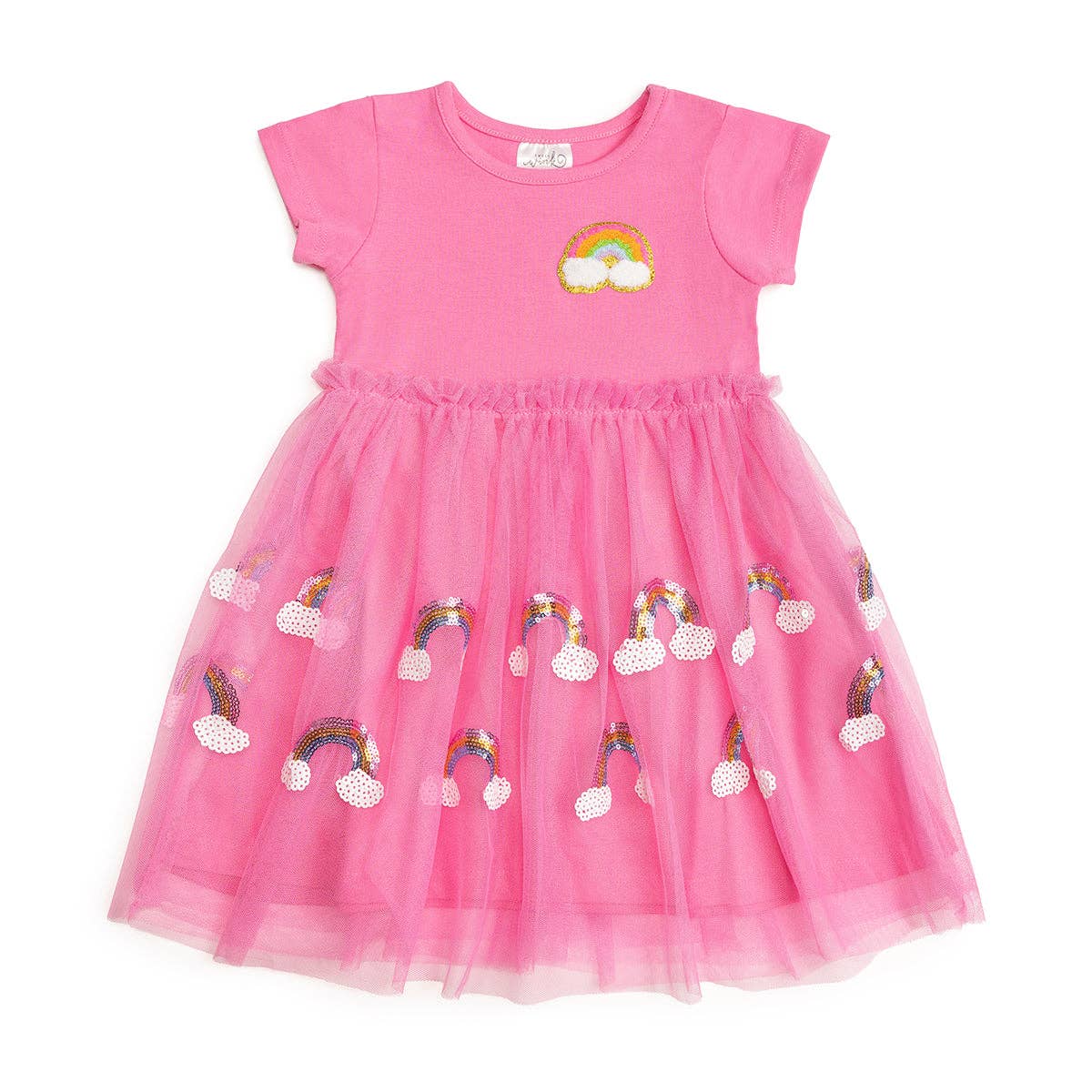 Magical Rainbow Short Sleeve Tutu Dress - Girls Clothes