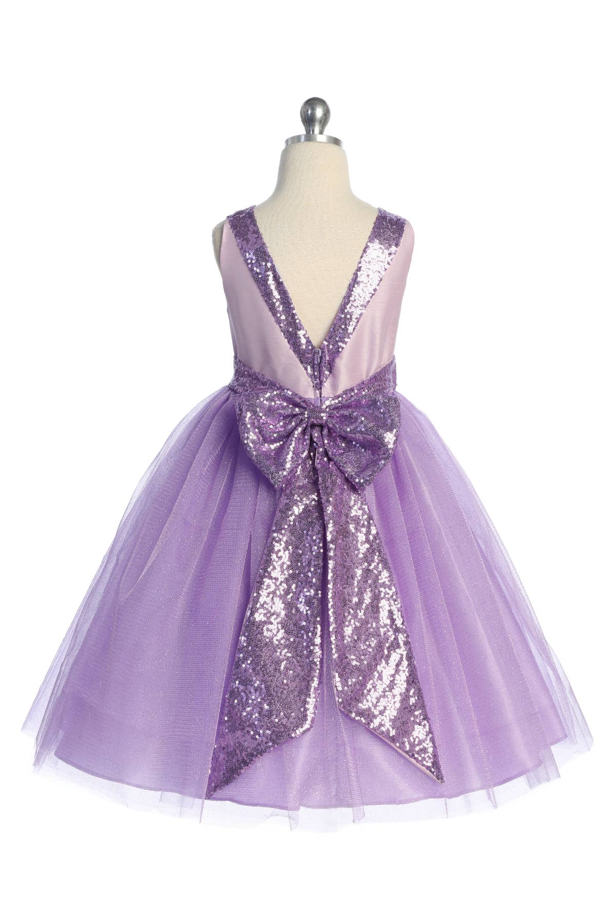 Sequins V Back Dressing Lavender