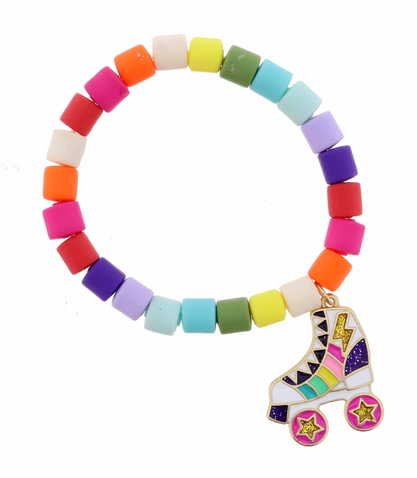 Kids Multi Colored Beads with Roller Skate Bracelet