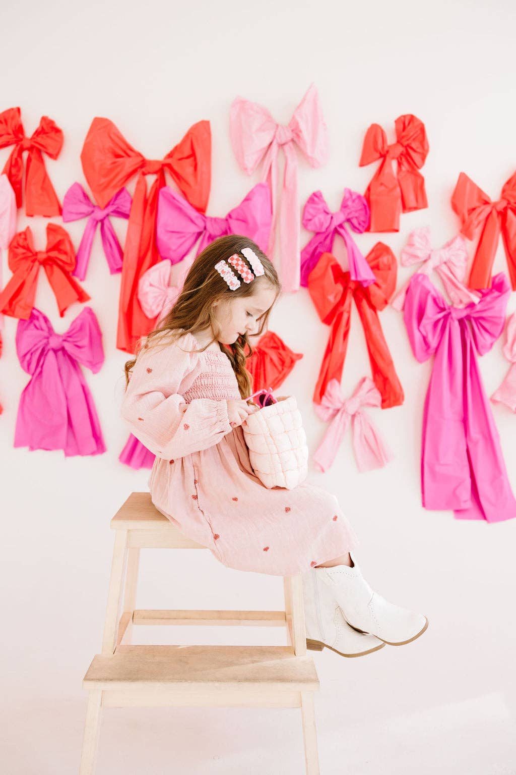 Bows, Hug Me & Checkered Snap Clip Set