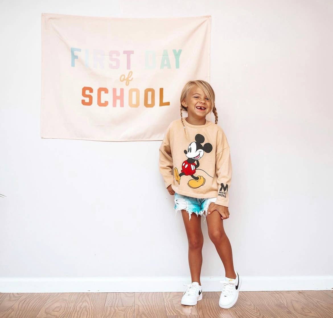 {Rainbow} First Day of School Banner