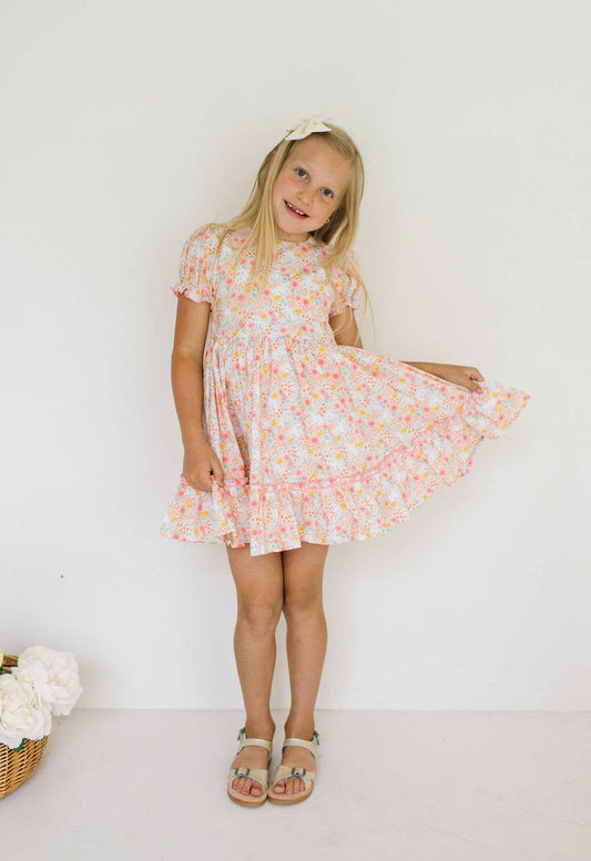 Aura Poplin Dress in Bunny Field