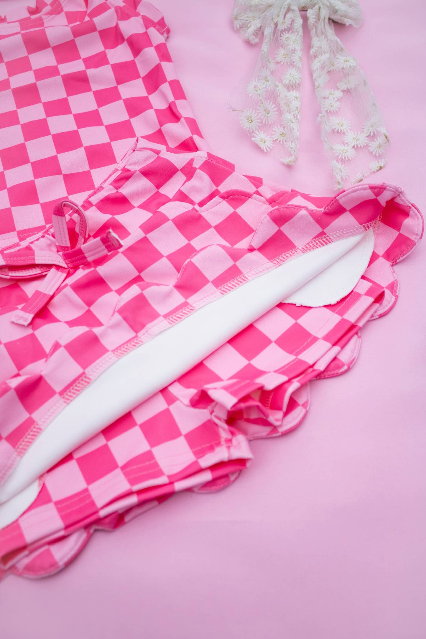Scalloped Tank Set- Pop of Pink