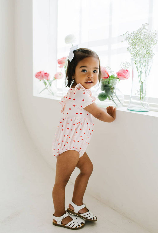 Harlow Romper in Sweetheart | Baby Bubble