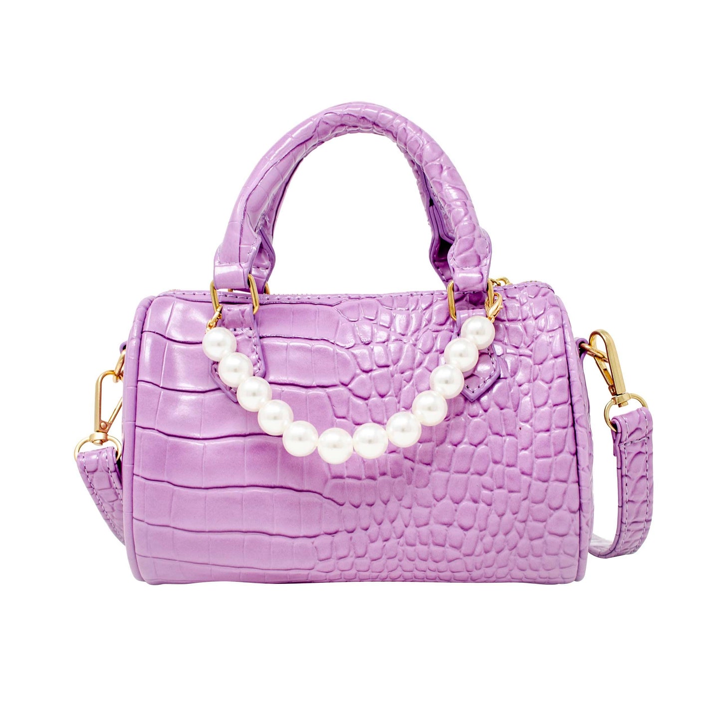 Crocodile Pearl Duffle Handbag