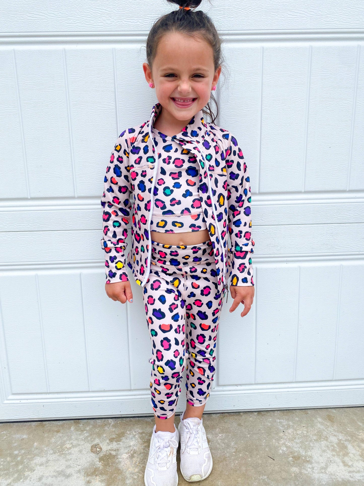 Athletic Top and Legging Set - Leopard