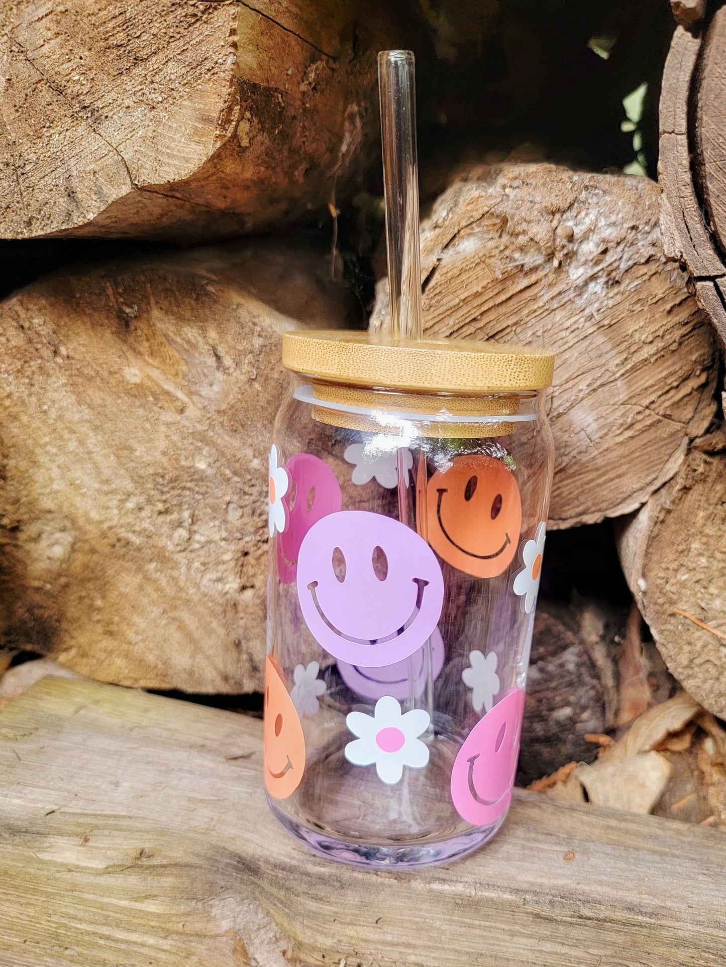 Happy Face Tumbler with Lid, Smiley Face Cup, Smiley Face