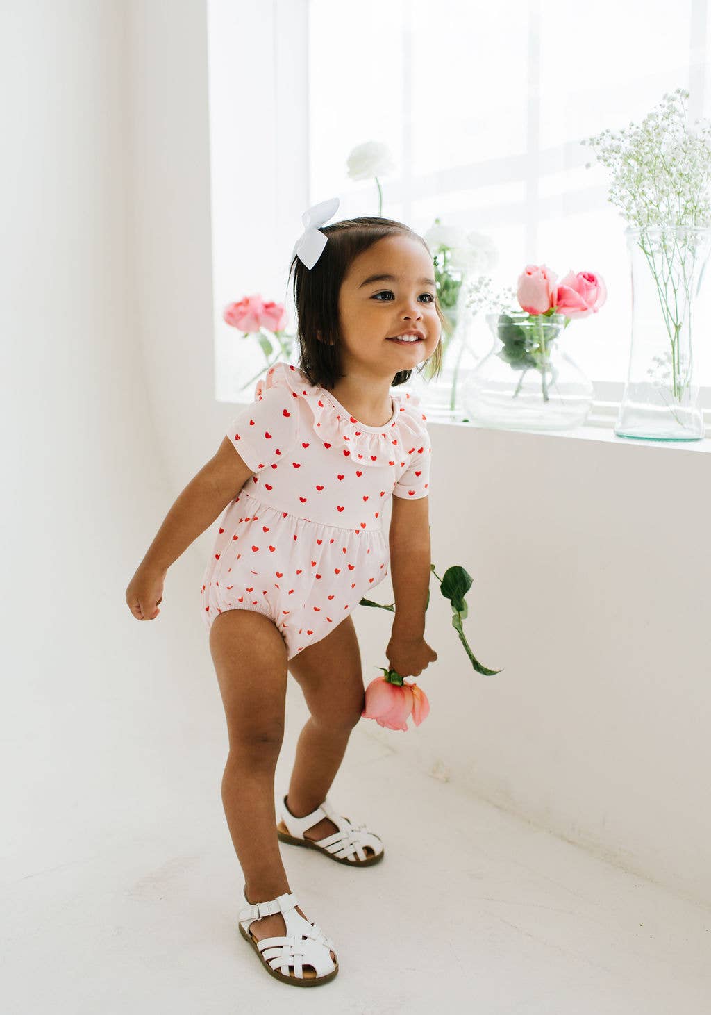 Harlow Romper in Sweetheart | Baby Bubble