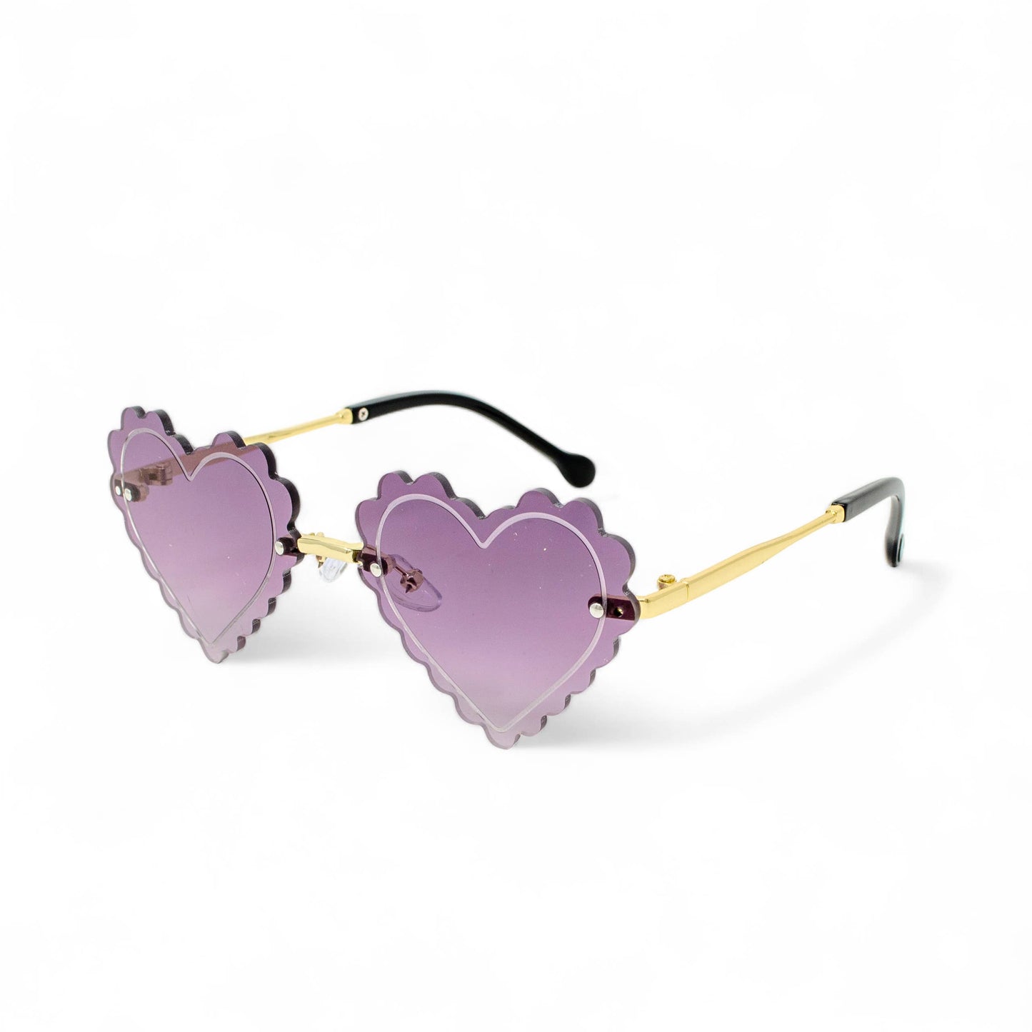 Frameless Purple Heart Sunglasses for Kids