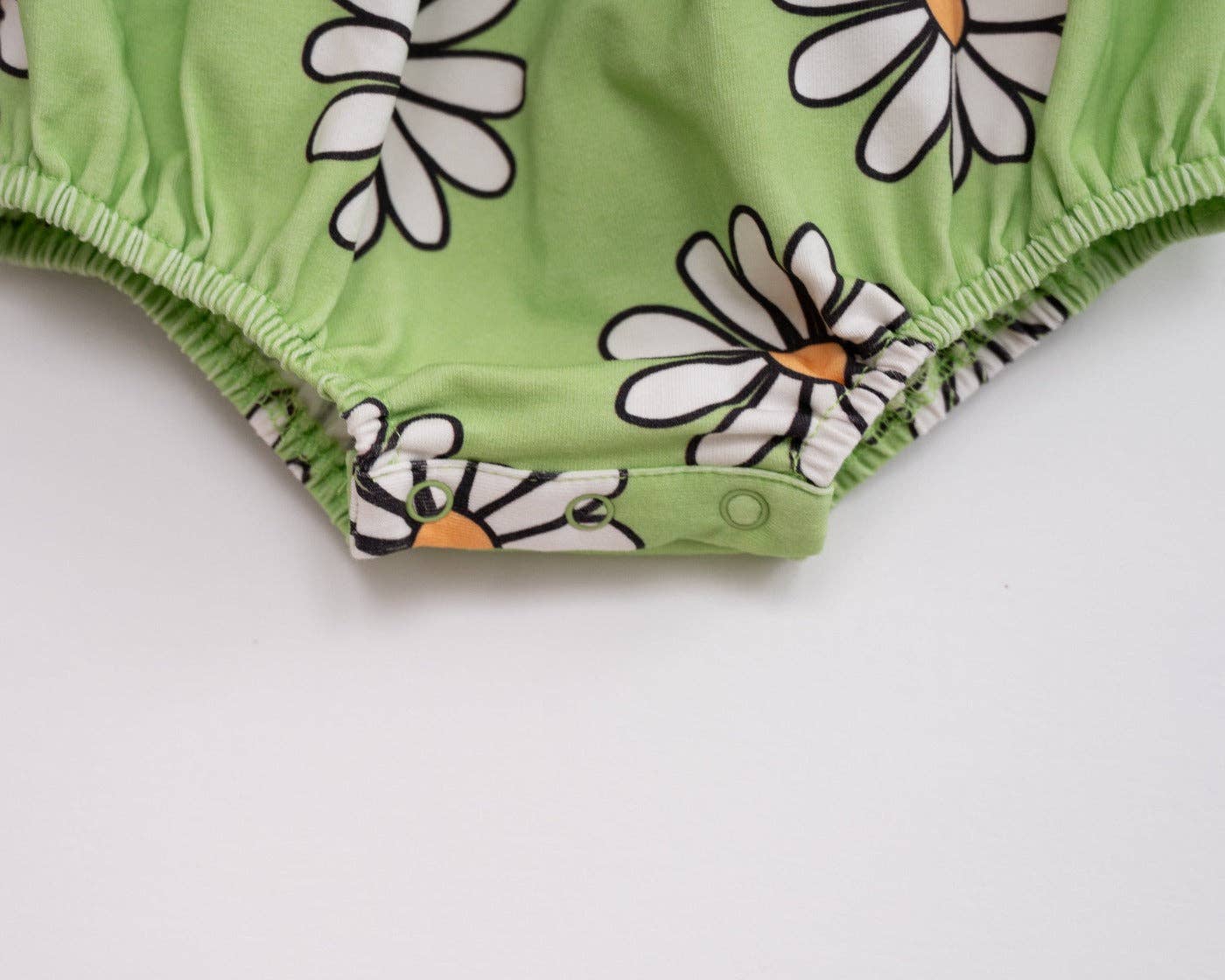 Green Daisy Baby Girl Romper for Spring and Summer