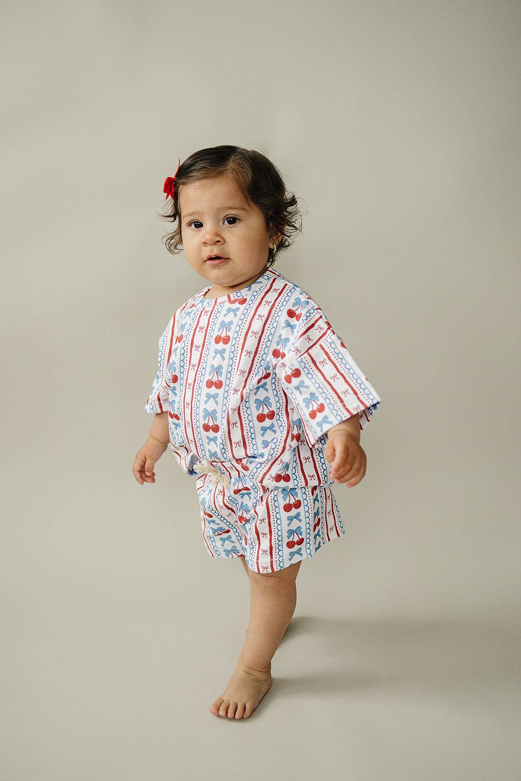 4th of July Shorts Set | Cherries & Stripes
