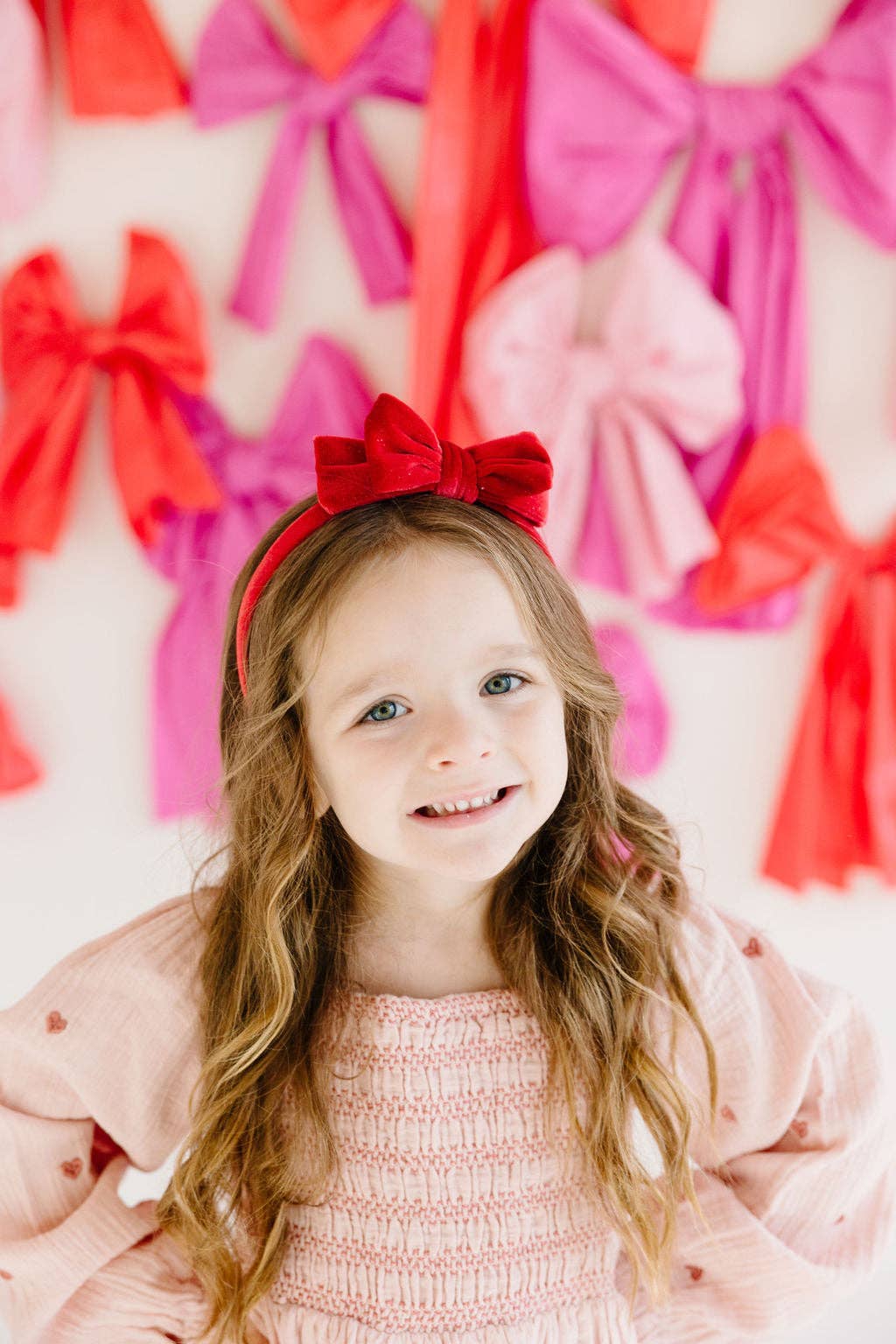 Red Glitter Velvet Bow Headband