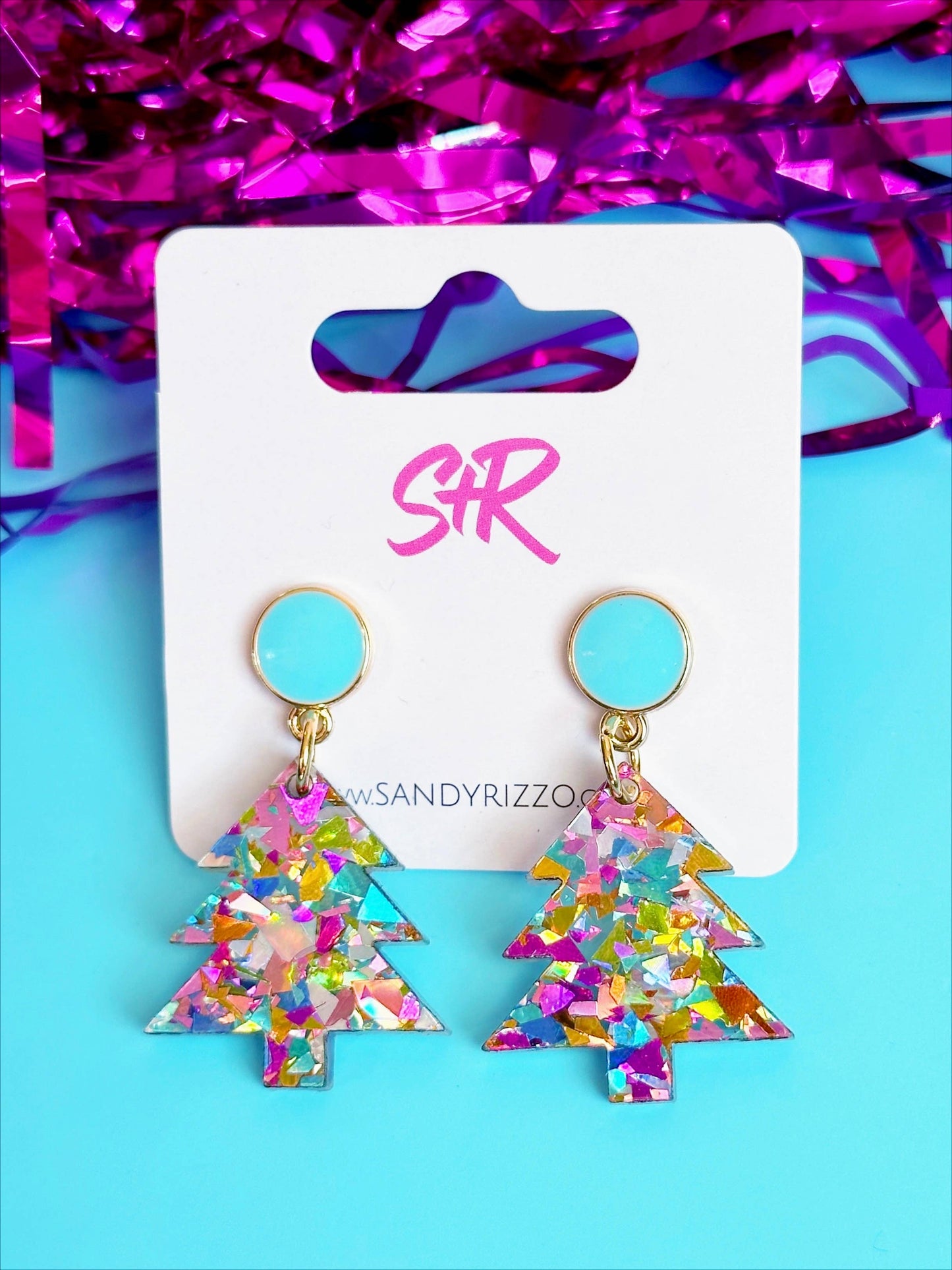 Confetti Acrylic Tween Christmas Tree Dangle