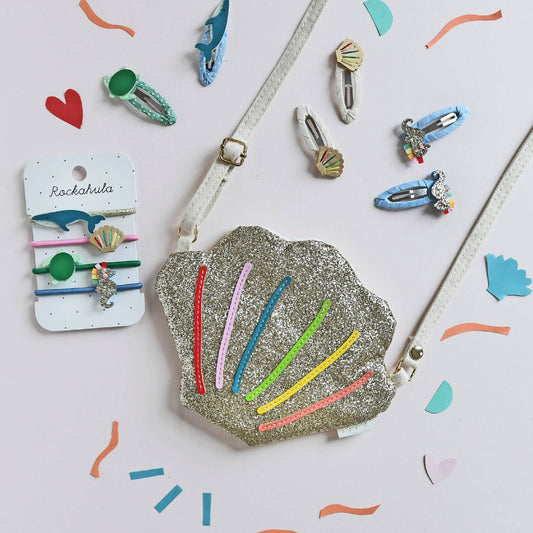 Rainbow Shell Glitter Bag